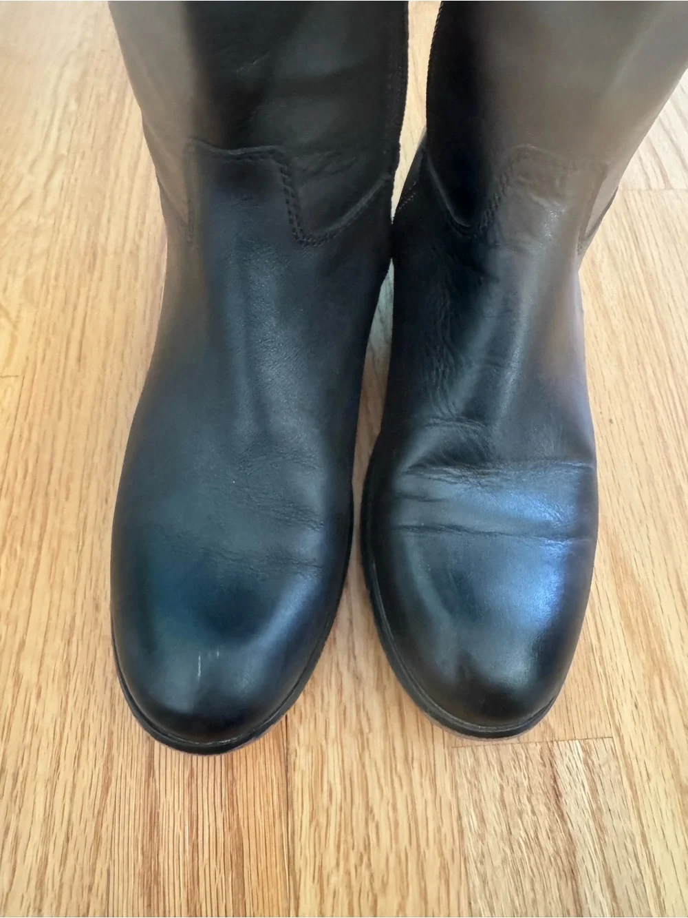 Corso Como Tall Black Leather Zip-Side Knee Boots